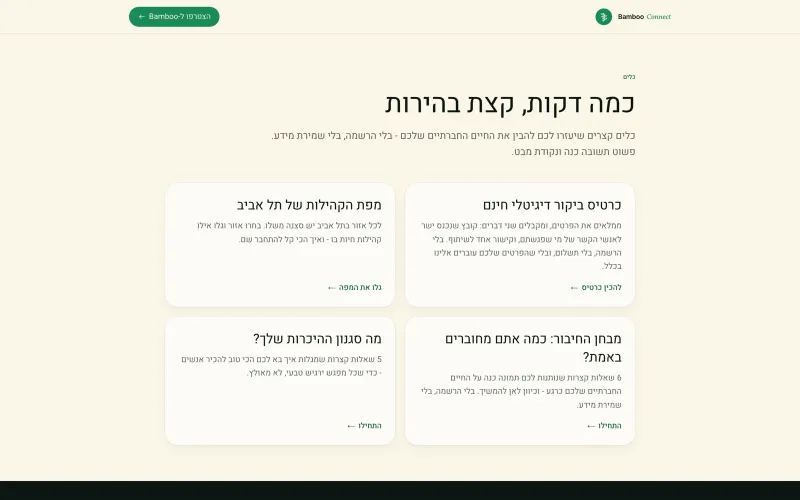 Bamboo Connect. Community tools