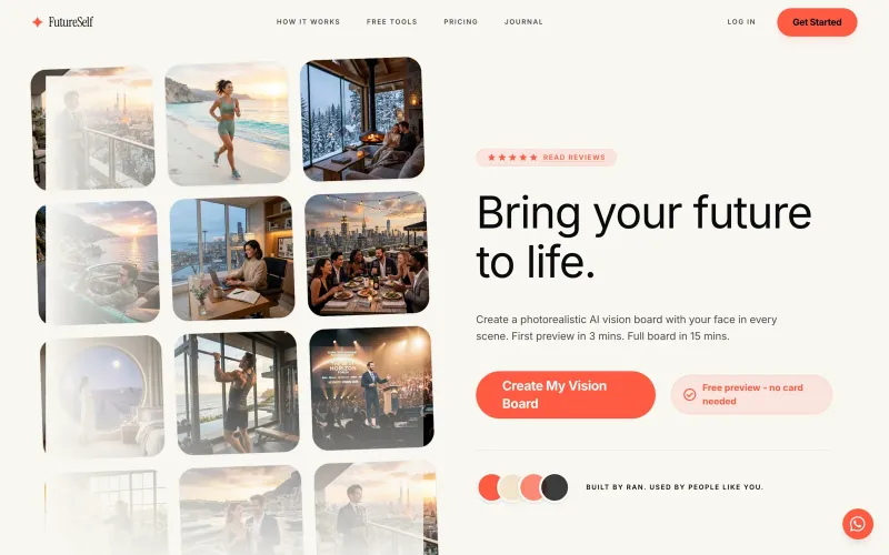 FutureSelf AI. Your goals, rendered