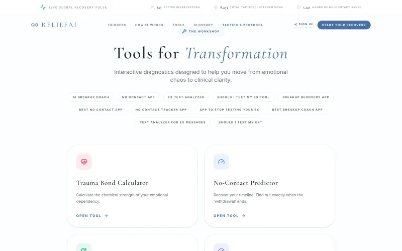 ReliefAI. The full tool set